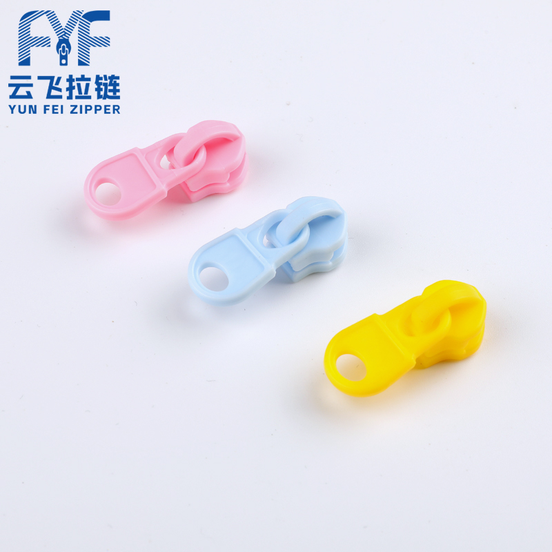 Plastic Solid Color One Way Auto-Lock Short Zipper Slider